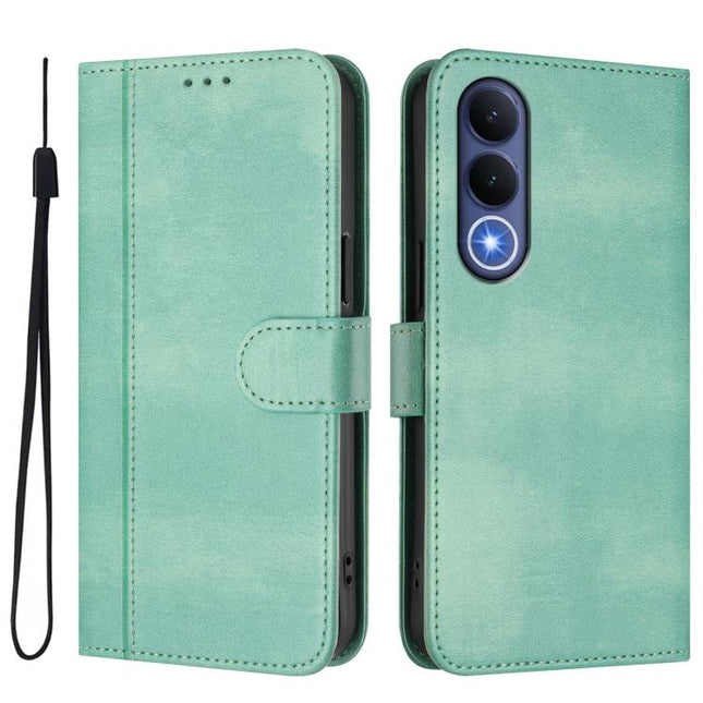 Line Splicing Buckle Retro Leather Phone Case, For vivo V70 FE 5G, For vivo X300 Ultra, For vivo X300 Pro 5G