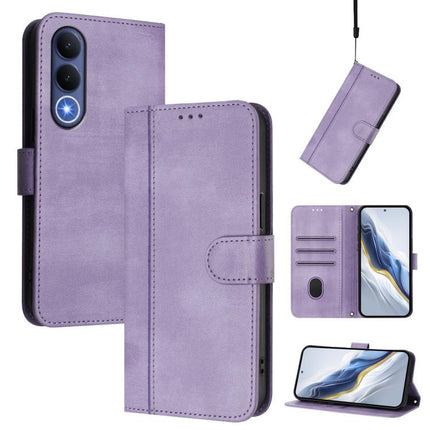 Line Splicing Buckle Retro Leather Phone Case, For vivo V70 FE 5G, For vivo X300 Ultra, For vivo X300 Pro 5G