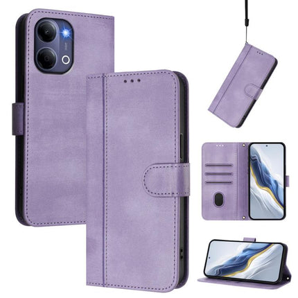 Line Splicing Buckle Retro Leather Phone Case, For vivo X300 FE / S50 Pro mini 5G, For vivo X300s, For vivo Y21 5G 2026 / Y05 4G