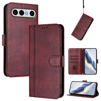 Line Splicing Buckle Retro Leather Phone Case, For vivo X300 FE / S50 Pro mini 5G, For vivo X300s, For vivo Y21 5G 2026 / Y05 4G