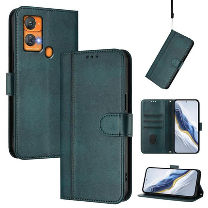 Line Splicing Buckle Retro Leather Phone Case, For Oukitel C33