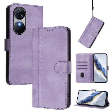 Line Splicing Buckle Retro Leather Phone Case, For Oukitel C51, For Oukitel C38, For Oukitel C35