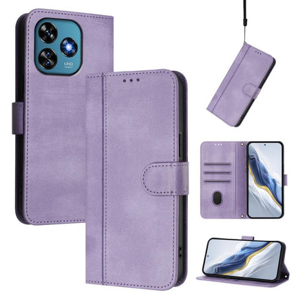 Line Splicing Buckle Retro Leather Phone Case, For Oukitel C51, For Oukitel C38, For Oukitel C35