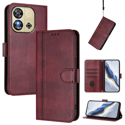 Line Splicing Buckle Retro Leather Phone Case, For Oukitel C59 / C59 Pro, For Oukitel C58 / C58 Pro, For Oukitel C57S / C57 Pro / Blu J12