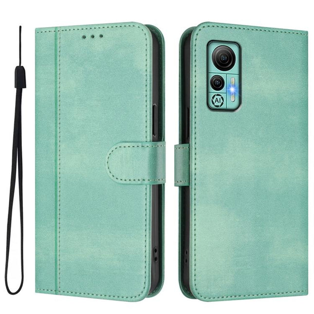 Line Splicing Buckle Retro Leather Phone Case, For Ulefone Note 14