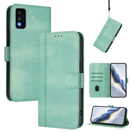 Line Splicing Buckle Retro Leather Phone Case, For TCL Stylus 5G, For TCL 303, For TCL 30T