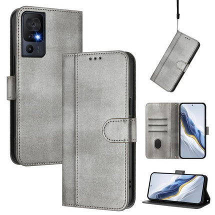 Line Splicing Buckle Retro Leather Phone Case, For TCL 40 XL / TCL 40 T T608DL, For TCL 40 SE, For TCL 403