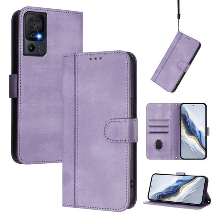 Line Splicing Buckle Retro Leather Phone Case, For TCL 40 XL / TCL 40 T T608DL, For TCL 40 SE, For TCL 403