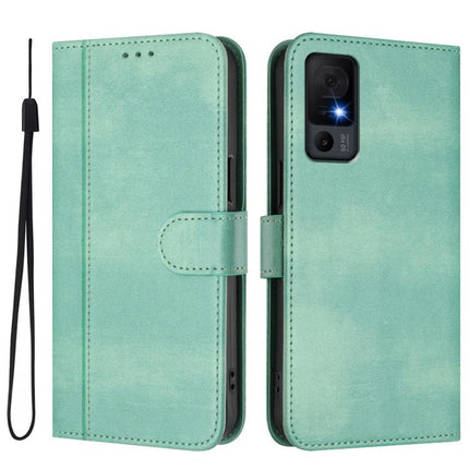 Line Splicing Buckle Retro Leather Phone Case, For TCL 40 XL / TCL 40 T T608DL, For TCL 40 SE, For TCL 403