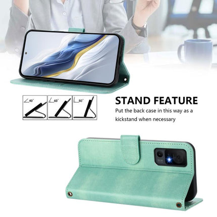 Line Splicing Buckle Retro Leather Phone Case, For TCL 40 XL / TCL 40 T T608DL, For TCL 40 SE, For TCL 403