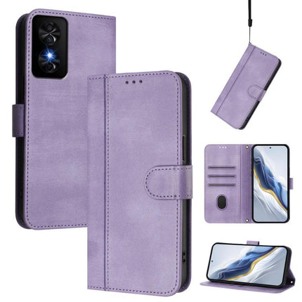 Line Splicing Buckle Retro Leather Phone Case, For TCL 50 XE, For TCL 50 SE / TCL 40 NxtPaper 4G, For TCL 501