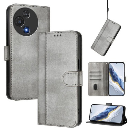 Line Splicing Buckle Retro Leather Phone Case, For TCL 60 NxtPaper, For TCL 605 / 60 SE, For TCL 60R 5G