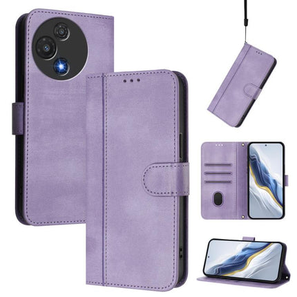 Line Splicing Buckle Retro Leather Phone Case, For TCL 60 NxtPaper, For TCL 605 / 60 SE, For TCL 60R 5G