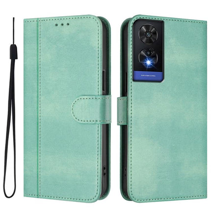 Line Splicing Buckle Retro Leather Phone Case, For TCL 505, For TCL 502, For TCL 405 / 406 / 408