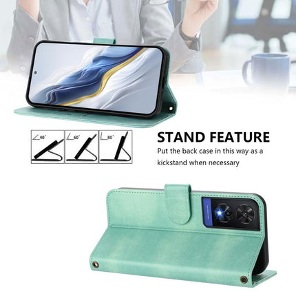 Line Splicing Buckle Retro Leather Phone Case, For TCL 505, For TCL 502, For TCL 405 / 406 / 408