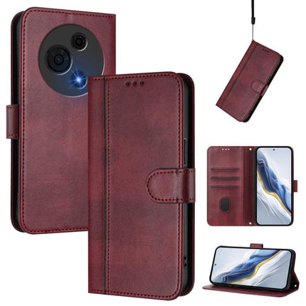 Line Splicing Buckle Retro Leather Phone Case, For TCL 60 NxtPaper, For TCL 605 / 60 SE, For TCL 60R 5G