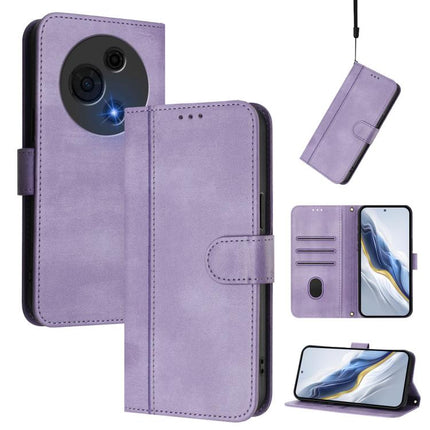 Line Splicing Buckle Retro Leather Phone Case, For TCL 60 NxtPaper, For TCL 605 / 60 SE, For TCL 60R 5G