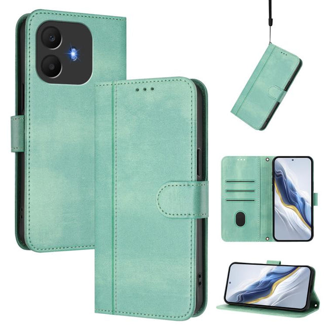 Line Splicing Buckle Retro Leather Phone Case, For TCL K70 Power 4G / K70 4G, For TCL Nxtpaper 70 Pro 5G, For TCL K32 5G / K33 5G