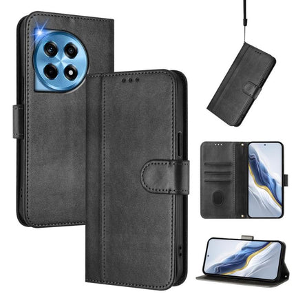 Line Splicing Buckle Retro Leather Phone Case, For OnePlus Nord CE4, For OnePlus Nord N30 SE, For OnePlus 12R