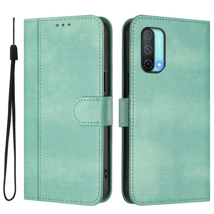 Line Splicing Buckle Retro Leather Phone Case, For OnePlus Nord CE 5G, For OnePlus Nord 2 5G, For OnePlus 9 Pro