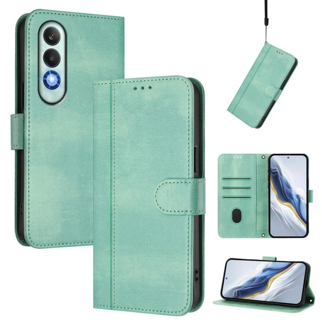 Line Splicing Buckle Retro Leather Phone Case, For OnePlus Nord CE4, For OnePlus Nord N30 SE, For OnePlus 12R
