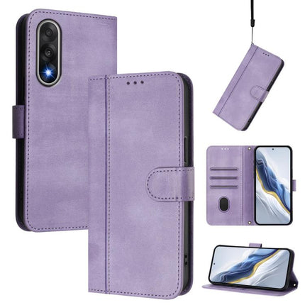 Line Splicing Buckle Retro Leather Phone Case, For OnePlus Turbo 6X Pro 5G, For OnePlus Turbo 6 / Turbo 6V, For OnePlus Ace 5 Ultra