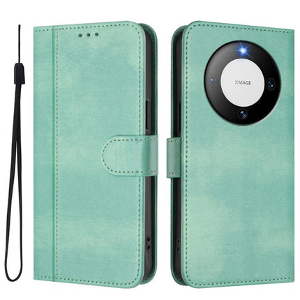 Line Splicing Buckle Retro Leather Phone Case, For Huawei Mate 60, For Huawei P60 Art, For Huawei P60 / P60 Pro