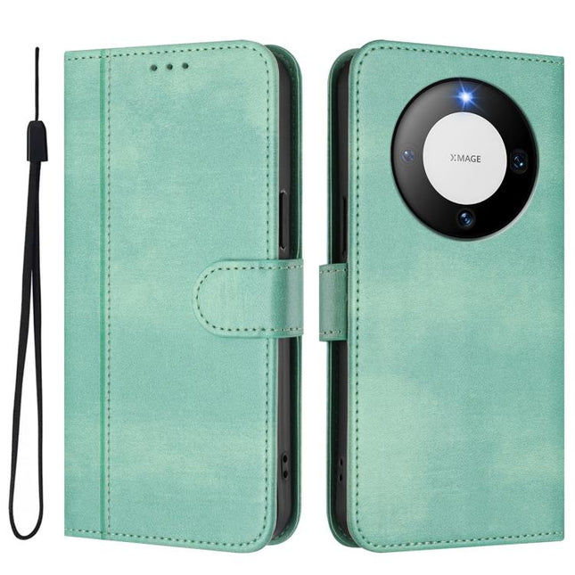 Line Splicing Buckle Retro Leather Phone Case, For Huawei Mate 60, For Huawei P60 Art, For Huawei P60 / P60 Pro