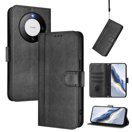 Line Splicing Buckle Retro Leather Phone Case, For Huawei Nova 12s Global, For Huawei Pura 70, For Huawei Mate 60 Pro / Mate 60 Pro+