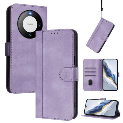 Line Splicing Buckle Retro Leather Phone Case, For Huawei Nova 12s Global, For Huawei Pura 70, For Huawei Mate 60 Pro / Mate 60 Pro+