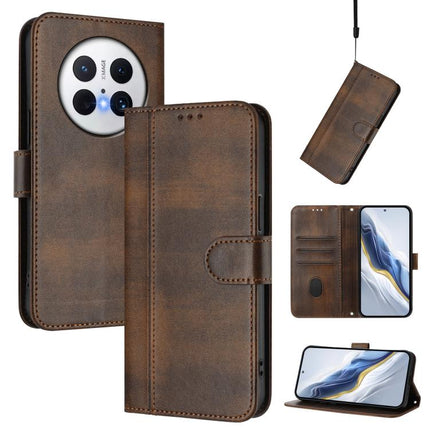 Line Splicing Buckle Retro Leather Phone Case, For Huawei Mate 70 Pro, For Huawei Mate 70, For Huawei Nova 13 Pro