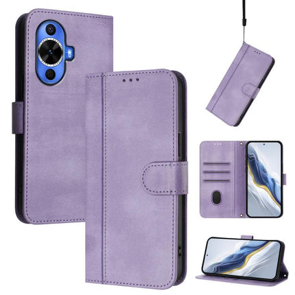 Line Splicing Buckle Retro Leather Phone Case, For Huawei Nova 12s Global, For Huawei Pura 70, For Huawei Mate 60 Pro / Mate 60 Pro+