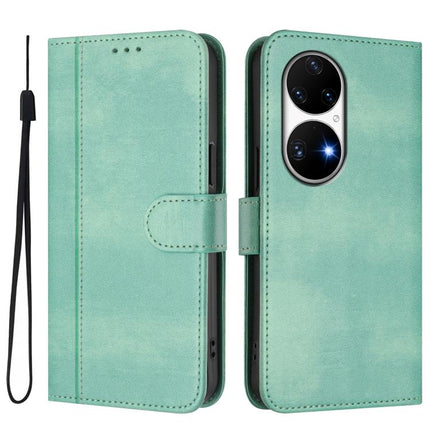 Line Splicing Buckle Retro Leather Phone Case, For Huawei P50 Pro, For Huawei P50, For Huawei Enjoy 20 SE / Huawei P Smart 2021