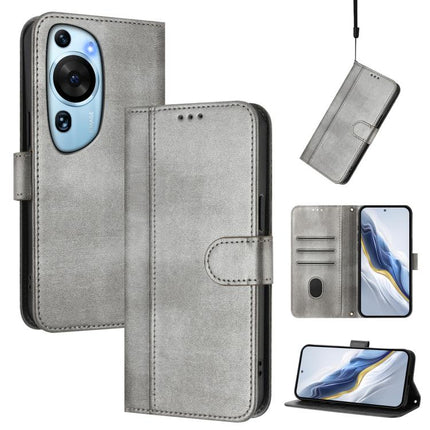 Line Splicing Buckle Retro Leather Phone Case, For Huawei Mate 60, For Huawei P60 Art, For Huawei P60 / P60 Pro