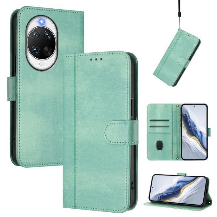 Line Splicing Buckle Retro Leather Phone Case, For Huawei nova 14 Ultra, For Huawei nova 14 Pro, For Huawei nova 14