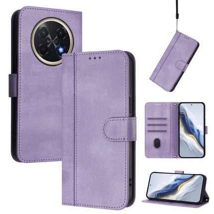 Line Splicing Buckle Retro Leather Phone Case, For Huawei nova 16z, For Huawei nova 16, For Huawei Pura 90 Pro Max 5G
