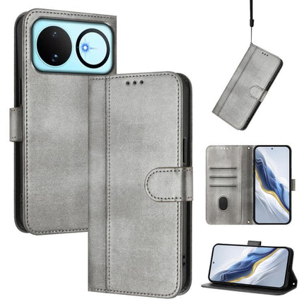Line Splicing Buckle Retro Leather Phone Case, For Huawei nova 16z, For Huawei nova 16, For Huawei Pura 90 Pro Max 5G