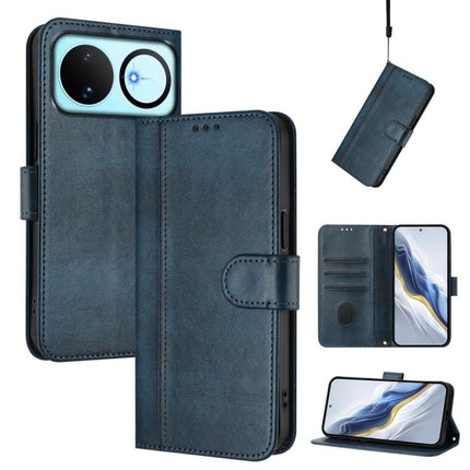Line Splicing Buckle Retro Leather Phone Case, For Huawei nova 16z, For Huawei nova 16, For Huawei Pura 90 Pro Max 5G