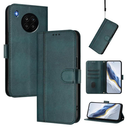 Line Splicing Buckle Retro Leather Phone Case, For Honor 60 Pro, For Honor 60, For Honor 50 Lite