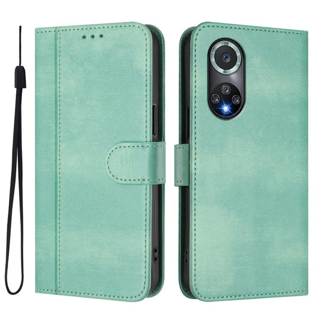 Line Splicing Buckle Retro Leather Phone Case, For Honor 50 Pro, For Honor 50 SE