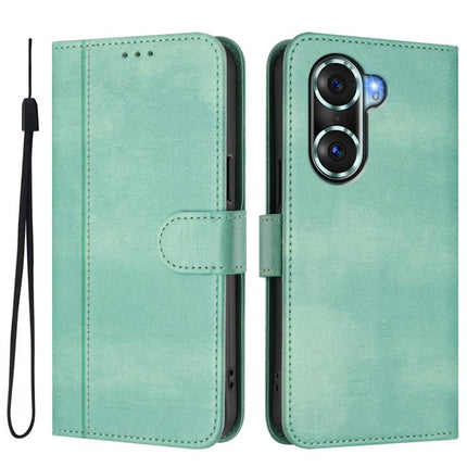 Line Splicing Buckle Retro Leather Phone Case, For Honor 60 Pro, For Honor 60, For Honor 50 Lite