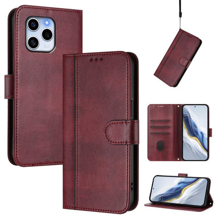 Line Splicing Buckle Retro Leather Phone Case, For Honor 70, For Honor X8 4G / X30i / Play6T Pro, For Honor 60 SE