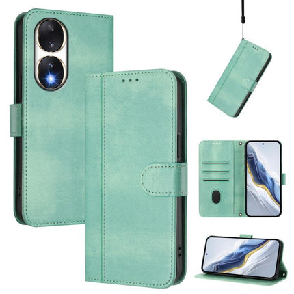 Line Splicing Buckle Retro Leather Phone Case, For Honor 90, For Honor X7a / Honor Play7T, For Honor Magic5 Pro