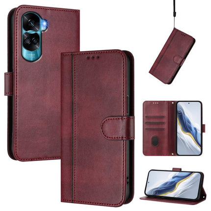 Line Splicing Buckle Retro Leather Phone Case, For Honor X8 5G / X6 4G / X6s / 70 Lite Global, For Honor 90 Lite / Honor X50i, For Honor 90 Pro