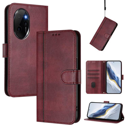 Line Splicing Buckle Retro Leather Phone Case, For Honor X8b 4G Global, For Honor X9b / Honor Magic6 Lite 5G, For Honor 100 Pro