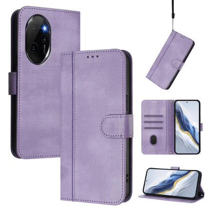 Line Splicing Buckle Retro Leather Phone Case, For Honor X8b 4G Global, For Honor X9b / Honor Magic6 Lite 5G, For Honor 100 Pro