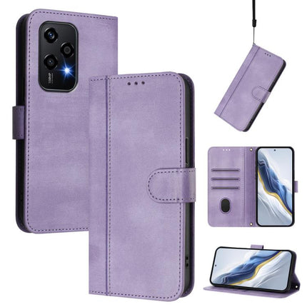 Line Splicing Buckle Retro Leather Phone Case, For Honor 200 Lite Global, For Honor Magic6 Pro, For Honor Magic6