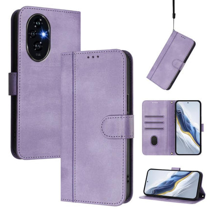 Line Splicing Buckle Retro Leather Phone Case, For Honor 200 Pro, For Honor Play 50, For Honor 90 Smart / X7b 4G / X7b 5G Global