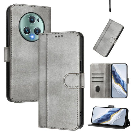 Line Splicing Buckle Retro Leather Phone Case, For Honor 90, For Honor X7a / Honor Play7T, For Honor Magic5 Pro