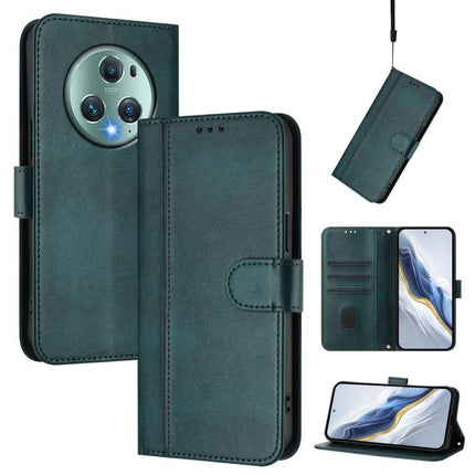 Line Splicing Buckle Retro Leather Phone Case, For Honor 90, For Honor X7a / Honor Play7T, For Honor Magic5 Pro